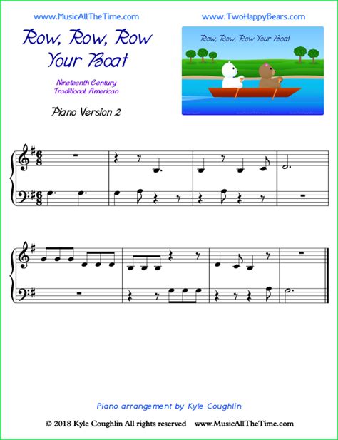 row row row your boat sheet music piano